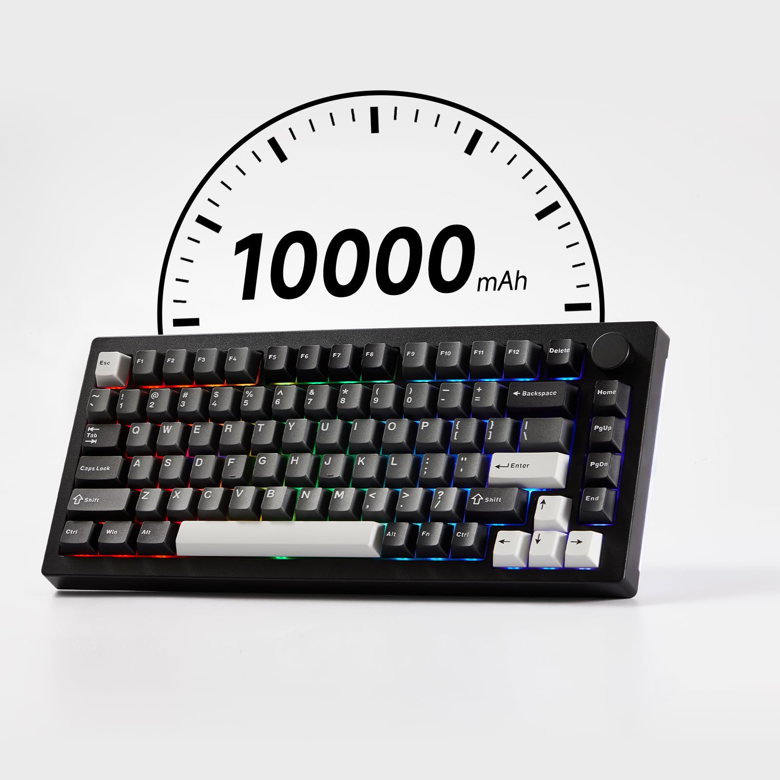 Amazon | Akko 5075 V3 ブラック&シルバー ゲーミングキーボード 75